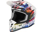 Casco Motocross Acerbis Linear 22.06 Grafica Bianco Blu Rosso Lucido Taglia Xs