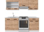 Vicco Cucina Componibile R-Line, 200 Cm Senza Piano Di Lavoro, Quercia Dorata/Bianco/Bianco