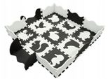 Tappeto Puzzle Coil, Tappetino Per Bambini, Puzzle In Schiuma, Tappetino Per Box, Per Bambini, Animali, Elementi Rimovibili, Struttura Grossa, Impermeabile, Schiuma Eva, Design Moderno, 25 Elementi, Tappetino Bicolore, Nero