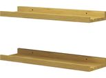 Vicco Scaffale A Muro Linus, 50 X 4 Cm Set Di 2, Legno Naturale