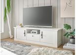 Lowboard Home Affaire "Ravenna", Weiß (Pinie Weiß Dekor), B:155Cm H:47Cm T:44Cm, Sideboards, Lowboard, Im Romantischen Landhausstil, Griffe Aus Metall, Breite 155 Cm
