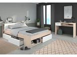 Jugendzimmer-Set PARISOT Most, weiß (akazie, weiß), B/H: 140cm x 200cm, Schlafzimmermöbel-Sets