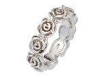 Silberring Jobo "Rosen" Gr. 58, Silber (Silber 925), Fingerringe, Damen, 58, Silber 925 (Sterlingsilber), Silberring, 925 Silber