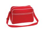Bagbase BG14 | Borsa A Tracolla Retrò | 40 X 28 X 18 Cm - Colore: Rosso Classico/Bianco - Dimensioni: 40 X 28 X 18 Cm