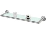 Bremermann Serie Bagno Piazza - Mensola In Vetro Con Cornice, Mensola In Vetro, Mensola Da Bagno In Vetro E Acciaio Inox, Opaca