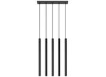 Lampada A Sospensione Pastelo 5 Nero 5Xg9 8W Acciaio 90X5X45Cm Sollux Lighting