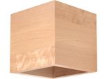 Lampada Da Parete Quad In Legno Naturale 1Xg9 8W Legna 10X12X10Cm Sollux Lighting
