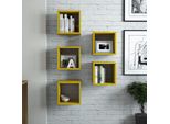 Skye Decor, Box - Yellow, Mensole Da Parete, Giallo, Truciolato Melaminico, 30 X 24 X 30 Cm