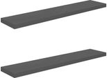 Vidaxl Mensole Sospese 2 Pz. Grigio Lucido 120X23,5X3,8 Cm Mdf