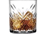 Pasabahce 52790 Bicchiere Per Whisky Timeless In Cristallo, Altezza 9,6 Cm, 345 Ml, 4 Pezzi, Design Retrò