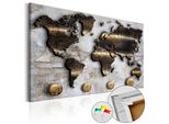 Quadro In Sughero Non Tessuto - Golden Journey 90X60 Cm Carte K-A-0047-P-A