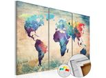 Quadro In Sughero Non Tessuto - Mappa Arcobaleno 90X60 Cm Mappe K-A-0049-P-A