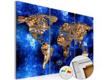 Quadro In Sughero Non Tessuto - Continenti D'oro 60X40 Cm Carte K-A-0050-P-H