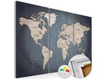 Quadro In Sughero Non Tessuto - Mondo Antracitico 60X40 Cm Carte K-A-0058-P-H