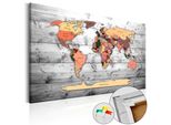 Quadro In Sughero Non Tessuto - Direzione Mondo 60X40 Cm Carte K-B-0009-P-C