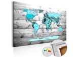 Quadro In Sughero Non Tessuto - Continenti Blu 60X40 Cm Carte K-B-0009-P-E