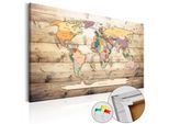 Quadro In Sughero Non Tessuto - Il Mondo A Portata Di Mano 60X40 Cm Carte K-B-0009-P-B