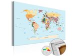 Vliesstoff Korkbild - Viaggia Con Me 120X80 Cm Karten K-B-0010-P-D