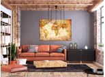 Quadro In Sughero Non Tessuto - Mappa Del Mondo: Viaggio Nel Tempo 120X80 Cm Mappe K-B-0051-P-A