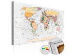Quadro In Sughero Non Tessuto - World's Walls 60X40 Cm Carte K-C-0034-P-B