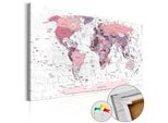 Quadro In Sughero Non Tessuto - Pink Frontiers 60X40 Cm Carte K-C-0034-P-E