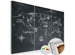 Quadro In Sughero Non Tessuto - Lezione Di Geografia 120X80 Cm Mappe K-C-0044-P-A
