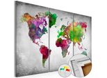 Quadro In Sughero Non Tessuto - Diversità Del Mondo 60X40 Cm Carte K-C-0047-P-H