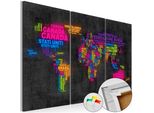 Quadro In Sughero Non Tessuto - Mappa Del Mondo 120X80 Cm Mappe K-C-0046-P-A