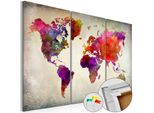 Quadro In Sughero Non Tessuto - Mosaico Di Colori 90X60 Cm Carte K-C-0047-P-G