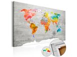 Quadro In Sughero Non Tessuto - Viaggi Multicolore 60X40 Cm Carte K-C-0049-P-B