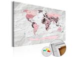 Quadro In Sughero Non Tessuto - Continenti Rosa 60X40 Cm Carte K-C-0053-P-C