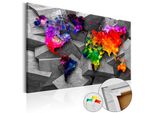 Quadro In Sughero Non Tessuto - Cubic World 90X60 Cm Carte K-C-0066-P-A