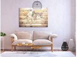 Quadro In Sughero Non Tessuto - Mappa Del Mondo: Oceani In Legno 120X80 Cm Mappe K-C-0077-P-A