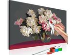 Tessuto Non Tessuto Painting By Numbers - Fiori Bianchi In Vaso 60X40 Cm Fiori N-A-0205-E-A