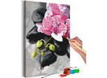 Tessuto Non Tessuto Painting By Numbers - Orchidea Rosa 40X60 Cm Fiori N-A-0243-E-A