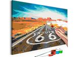Pittura In Tessuto Non Tessuto Con Numeri - Route 66 60X40 Cm Paesaggi N-A-0304-E-A