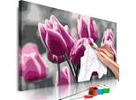 Tessuto Non Tessuto Painting By Numbers - Campo Di Tulipani 60X40 Cm Fiori N-A-0367-E-A