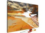 Tessuto Non Tessuto Painting By Numbers - Golden Beach 60X40 Cm Paesaggi N-A-0349-E-A