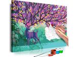 Tessuto Non Tessuto Painting By Numbers - Cervo Viola 60X40 Cm Animali N-A-0527-E-A