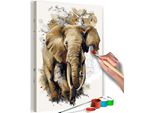 Pittura In Tessuto Non Tessuto Con Numeri - Bellissimo Gigante 40X60 Cm Animali N-A-0398-E-A