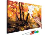 Pittura In Tessuto Non Tessuto Con Numeri - Traccia Della Foresta 60X40 Cm Paesaggi N-A-0400-E-A