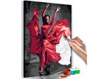 Tessuto Non Tessuto Pittura Per Numeri - Abito Rosso 40X60 Cm Persone N-A-0469-E-A