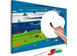 Pittura In Tessuto Non Tessuto Con I Numeri - Tiro E Gol! 60X40 Cm Per Bambini N-A-0541-E-A