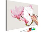 Tessuto Non Tessuto Painting By Numbers - Floral Twig 60X40 Cm Flowers N-A-0572-E-A