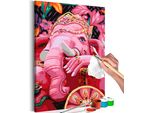 Pittura In Tessuto Non Tessuto Con Numeri - Ganesha 40X60 Cm Oriente N-A-0553-E-A