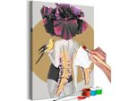 Pittura In Tessuto Non Tessuto Con Numeri - Pappagallo Donna 40X60 Cm Persone N-A-1055-E-A