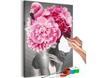 Pittura In Tessuto Non Tessuto Con Numeri - Flamingo Girl 40X60 Cm Persone N-A-1083-E-A