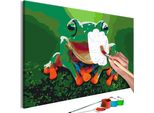 Tessuto Non Tessuto Pittura Per Numeri - Rana Ridente 60X40 Cm Animali N-A-1114-E-A