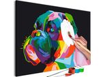 Tessuto Non Tessuto Pittura Per Numeri - Boxer Colorato 60X40 Cm Animali N-A-1108-E-A