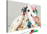 Tessuto Non Tessuto Pittura Per Numeri - Cucciolo Colorato 60X40 Cm Animali N-A-1119-E-A